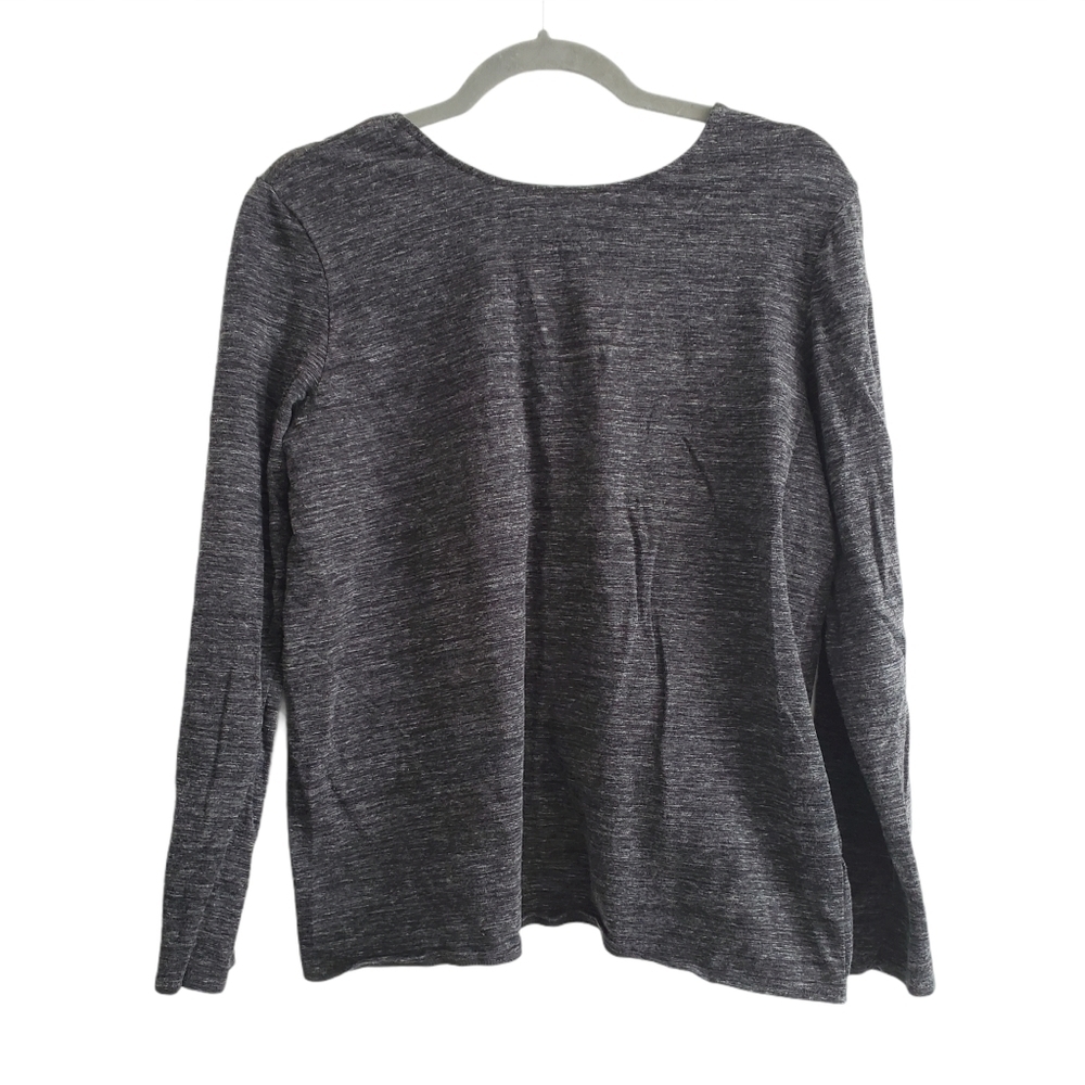 J.Jill Space Dye Twist Back Long Sleeve Shirt Women Medium Pure Jill‎ Neutral